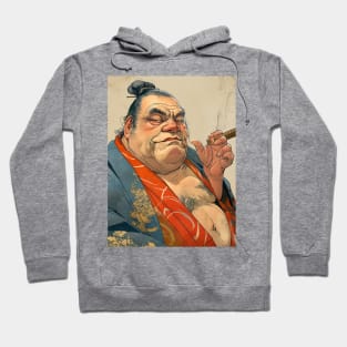 Puff Sumo Smoking a Cigar: "I Smoke Cigars in Moderation; One Cigar at a Time" Hoodie
